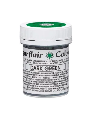 Colorante liposoluble para chocolate Verde oscuro 35 g Sugarflair