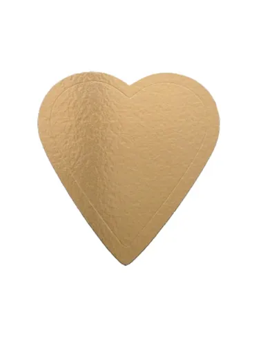 Base para tarta oro/plata corazón 28,5 x 31 cm