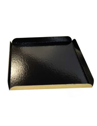 Base cuadrada oro/negro con borde 32 x 32 cm