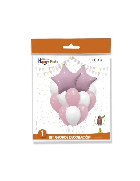 Kit globos Estrella rosa
