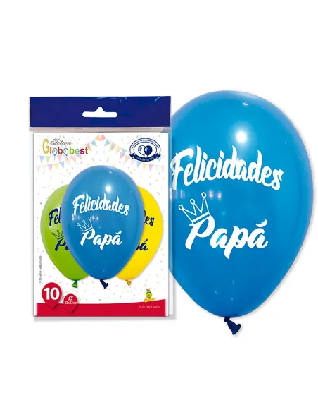 Set 10 globos Felicidades Papá
