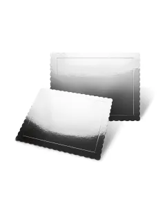 Base rectangular rígida plata 40 x 30 cm