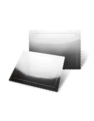 Base rectangular rígida plata 40 x 30 cm