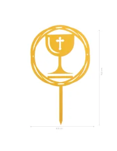 Topper dorado para tarta Cáliz Comunión 2