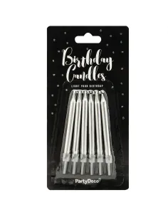 Set 6 velas plata 6 cm 2
