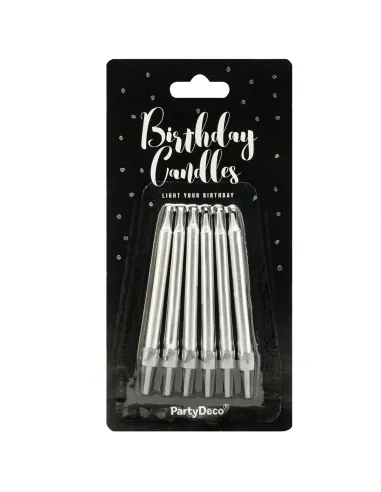 Set 6 velas plata 6 cm