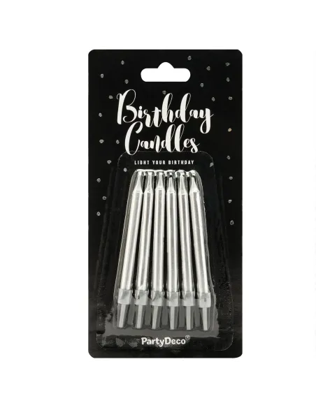Set 6 velas plata 6 cm