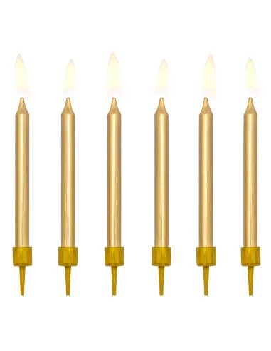 Set 6 velas doradas 6 cm