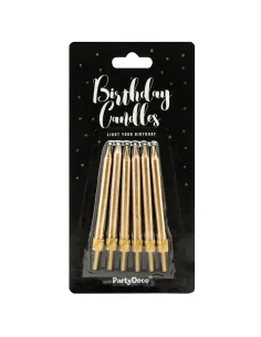 Set 6 velas doradas 6 cm 2