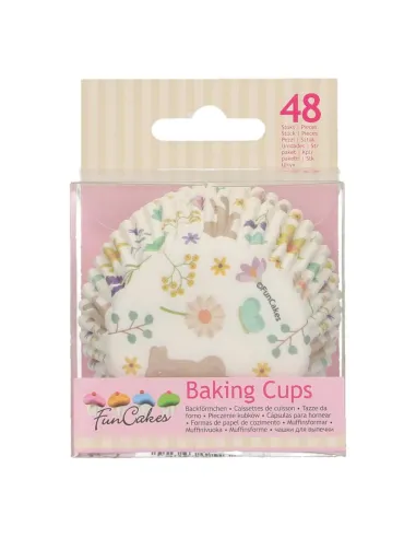Cápsulas de papel Conejitos y flores Funcakes