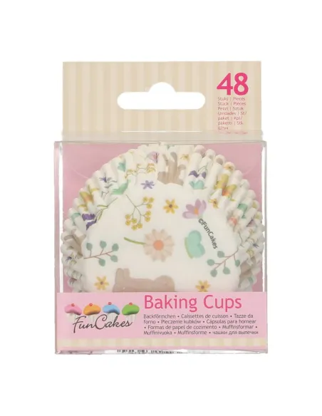 Cápsulas de papel Conejitos y flores Funcakes