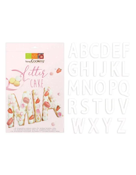 Set 26 plantillas de plástico para tartas de letras Scrapcooking