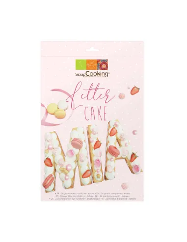 Set 26 plantillas de plástico para tartas de letras Scrapcooking