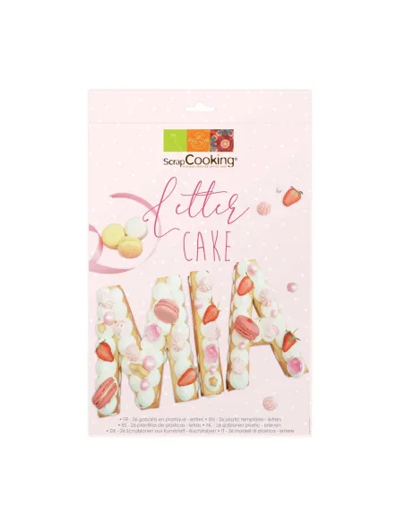 Set 26 plantillas de plástico para tartas de letras Scrapcooking