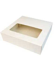 Caja para tarta kraft con asa 28 x 28 x 11 cm