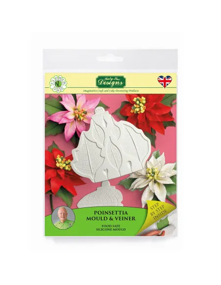 Molde silicona y texturizador Poinsettia Katy Sue
