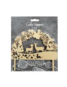 Topper de madera Navidad con luces LED