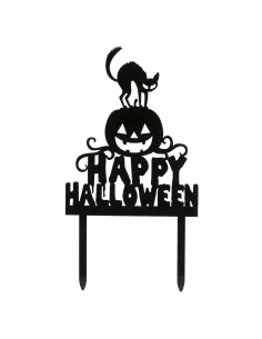 Topper negro para tarta Happy Halloween