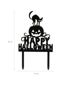 Topper negro para tarta Happy Halloween 2