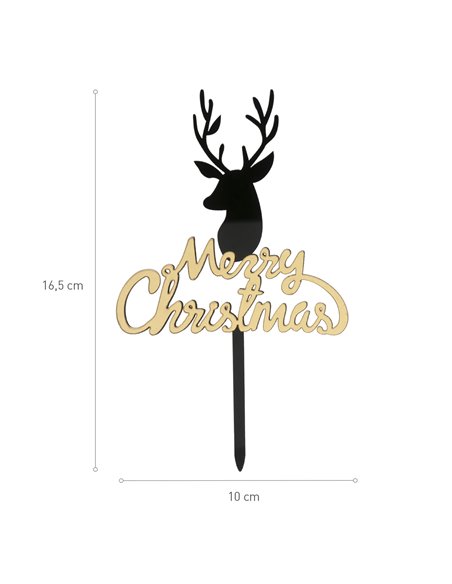 Topper para tarta Navidad Merry Christmas