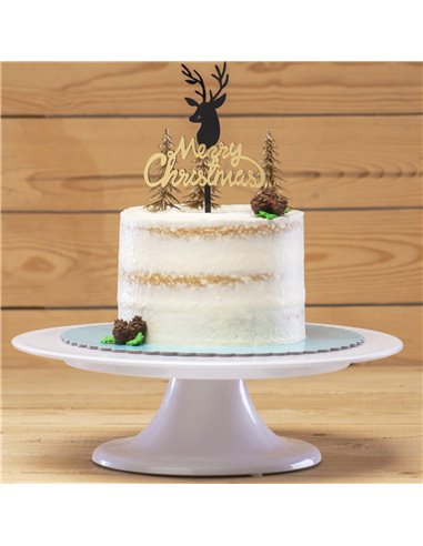 Topper para tarta Navidad Merry Christmas