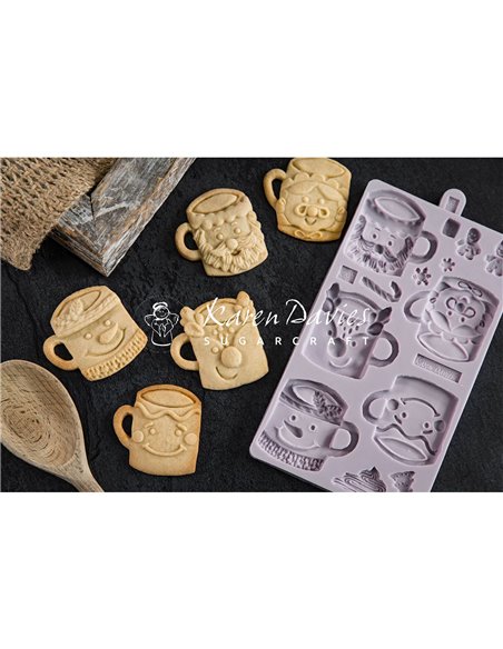 Molde silicona Tazas Navidad Karen Davies