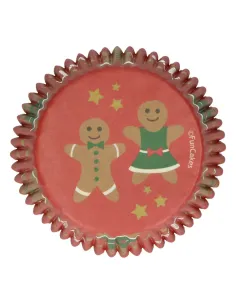 Cápsulas de papel muñeco de jengibre Navidad Funcakes