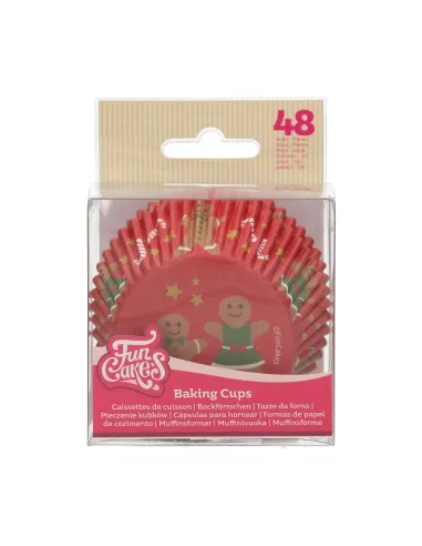 Cápsulas de papel muñeco de jengibre Navidad Funcakes