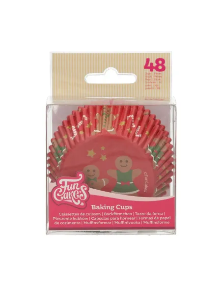 Cápsulas de papel muñeco de jengibre Navidad Funcakes