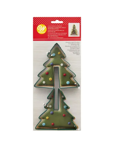 Set 2 cortadores galletas Árbol de Navidad 3D Wilton