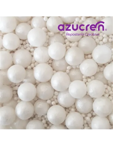 Perlas de azúcar nacaradas 7 mm y nonpareils Blancos 90 g Azucren