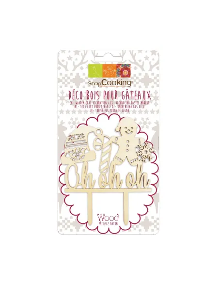 Topper de madera Oh Oh Oh Navidad Scrapcooking