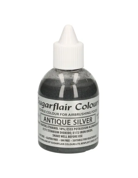 Colorante para aerógrafo Plata antigua metalizada 60 ml Sugarflair