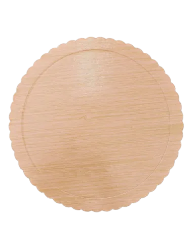 Base redonda rígida Madera clara 25 cm