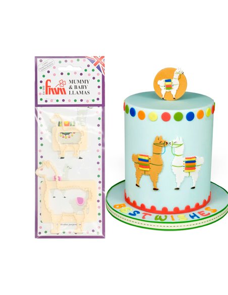 Set 2 cortadores mamá y bebé Llama FMM