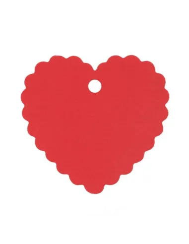 Set 10 etiquetas corazones rojos ondulados San Valentín