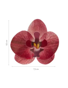 Set 10 orquídeas burdeos de oblea 7,5 - 8,5 cm Dekora 2