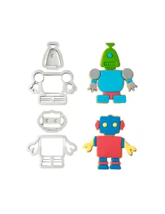 Set 4 cortadores (cabezas y cuerpos) Robot Decora