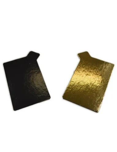 Mini base rectangular negro y oro 9 x 5,5 cm
