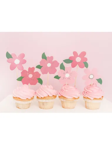 Topper flores para tartas, cupcakes PartyDeco.-Cocina y Repostería