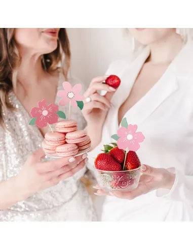 Topper flores para tartas, cupcakes PartyDeco.-Cocina y Repostería