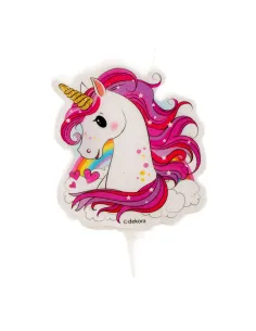 Bonita vela forma de unicornio para decorar tarta.-Cocina y Repostería