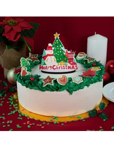 Topper con base para tarta Feliz Navidad.-Cocina y Repostería 2