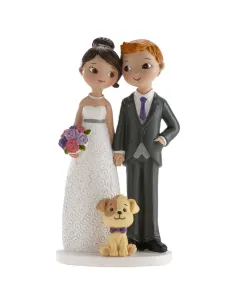 Figura de novios boda con perro.-Cocina y Repostería