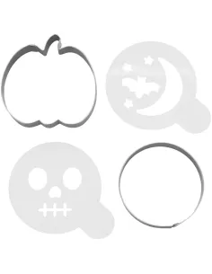 Set 2 cortadores y 2 stencils Halloween Wilton.-Cocina y Repostería