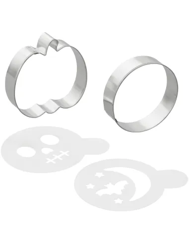 Set 2 cortadores y 2 stencils Halloween Wilton.-Cocina y Repostería