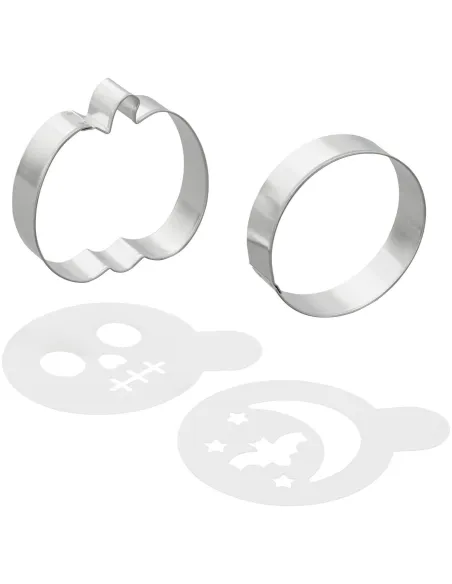 Set 2 cortadores y 2 stencils Halloween Wilton.-Cocina y Repostería