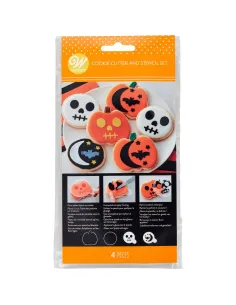 Set 2 cortadores y 2 stencils Halloween Wilton.-Cocina y Repostería 2