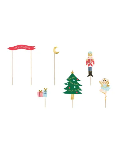 Set 6 toppers Cascanuesces Navidad PartyDeco