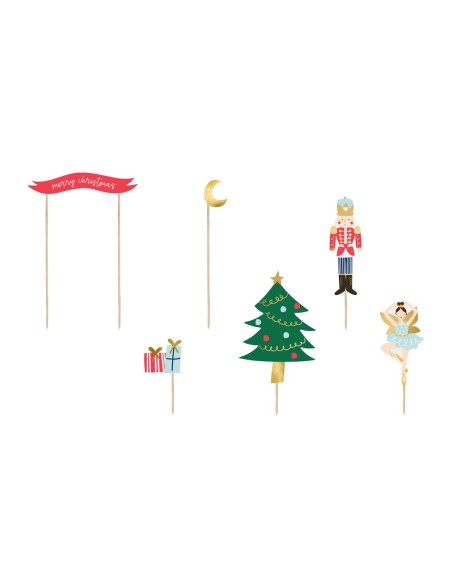 Set 6 toppers Cascanuesces Navidad PartyDeco